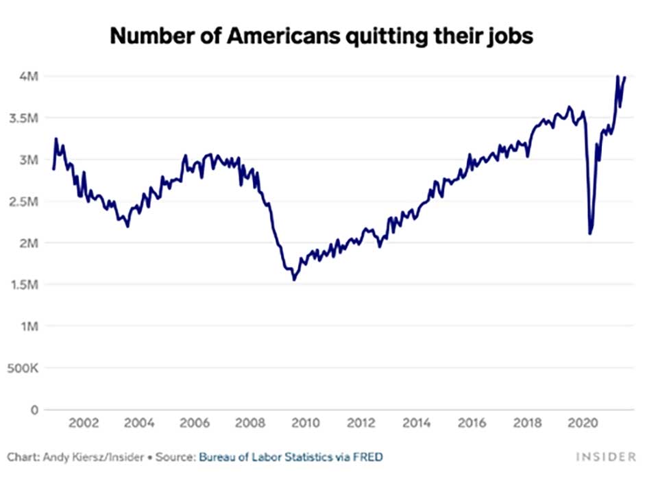 graphic of americans quitting their jobs