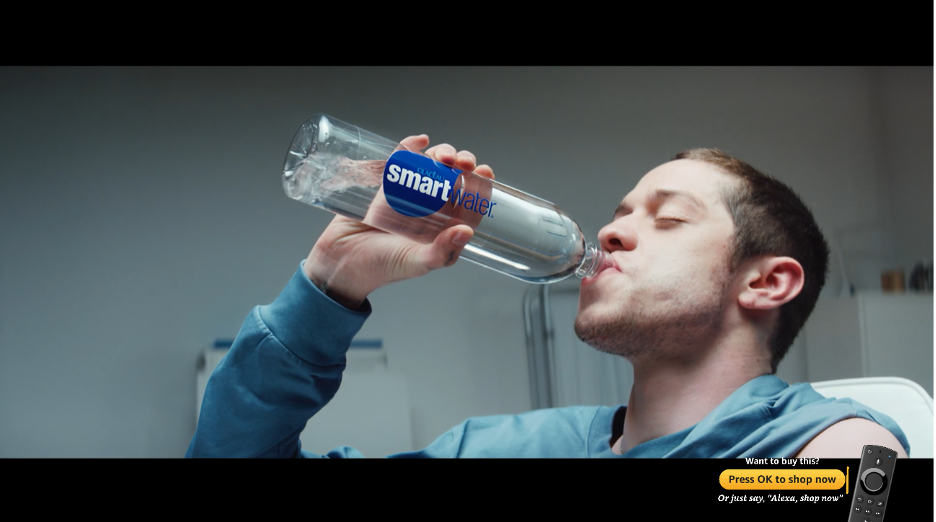 Still image from an interactive ad - featuring a man drinking smartwater