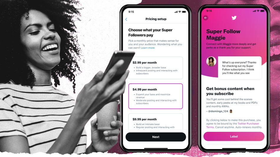 twitter ad for charging twitter follower content fees